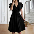 WOLFF V-Neck Midi Dress
