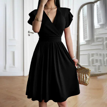 WOLFF V-Neck Midi Dress