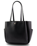 Structured Faux Leather Tote Bag
