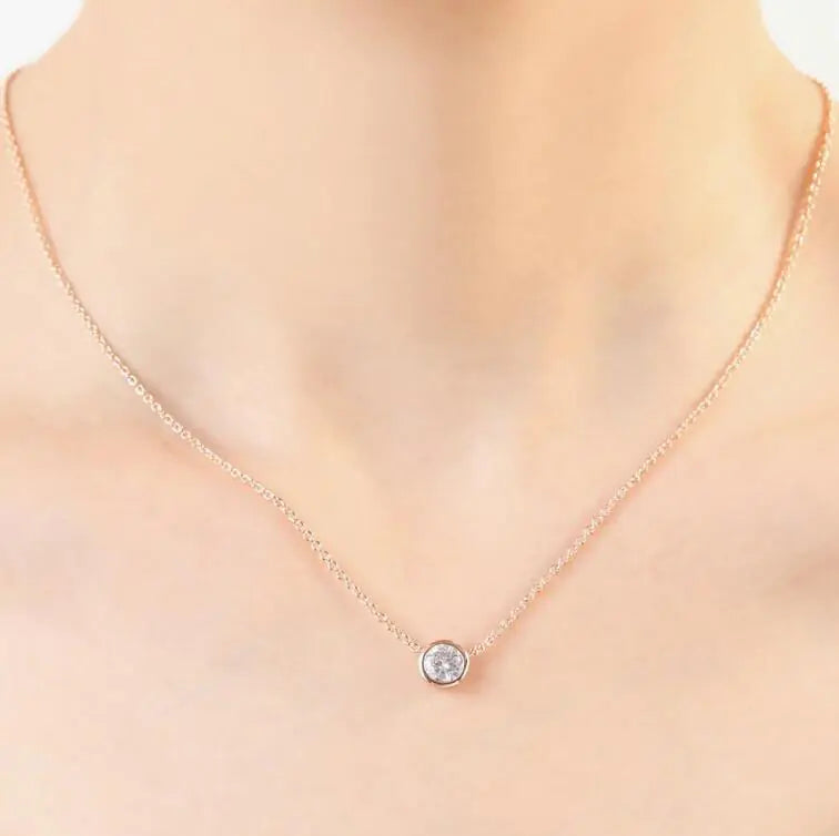 Crystal Pendant Gold Necklace